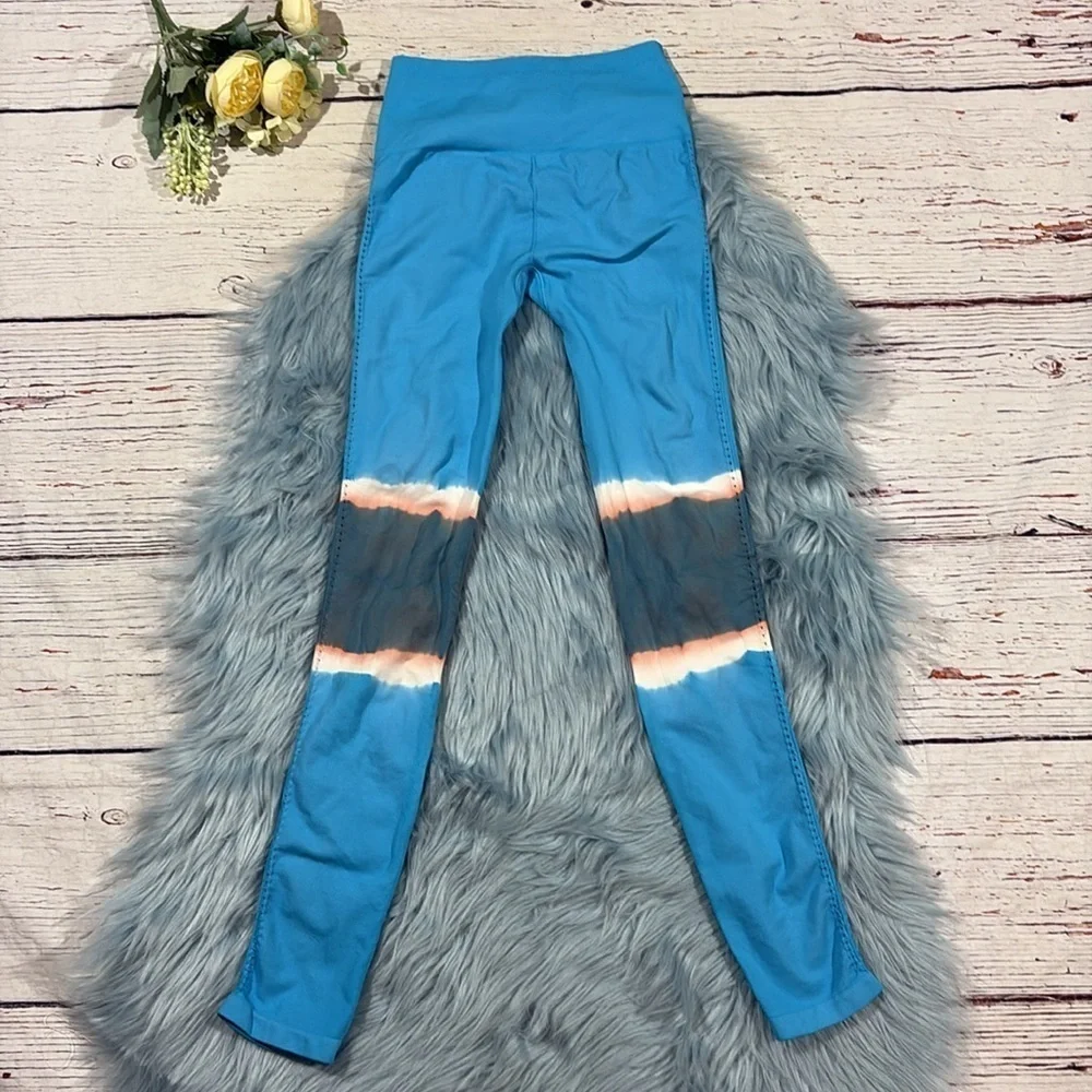 Free People Movement Tie Dye Barely There Blue Leggings